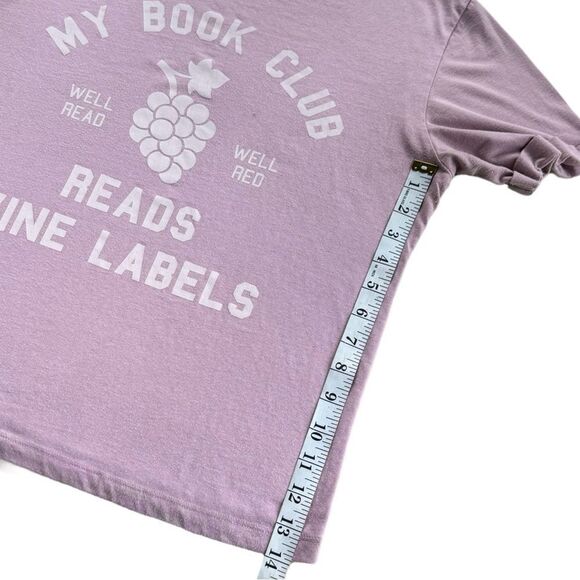 Womens Fun Book Club T Shirt, “My Book Club Reads Wine Labels” S/M - Picture 5 of 5